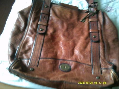 Handbag fossil leather - handbag[, dark