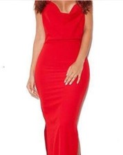 House Of CB Sz S Red Pabla Low Back Slip Strappy Maxi Formal Prom Dress (351)