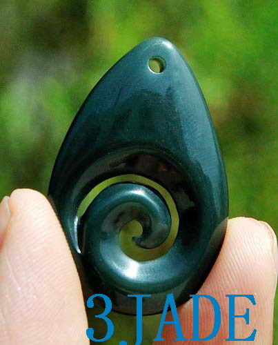 Nephrite jade tear - nephrite, koru