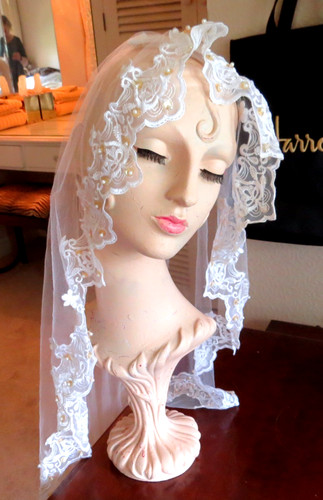 Vintage lace bridal veil - vintage,
