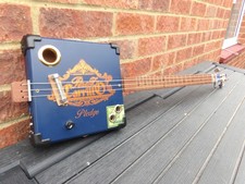 3 STRING HOMEMADE FRETTED ACOUSTIC/ELECTRIC CIGAR BOX GUITAR
