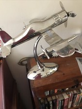 Vintage Very Large Metal Aluminum Airplane Desktop Decor Sculpture