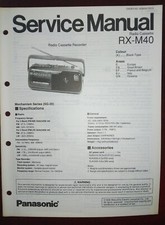 PANASONIC RX-M40 Radio Tape Cassette Recorder Repair Service Manual AD9606150C8