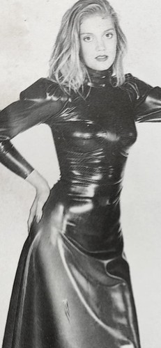 Ladies line black - black, latex