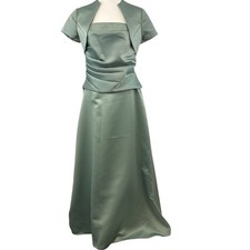 BHS Wedding Collection Bridesmaid 3 Piece Green Skirt Bolero Size 12 Bustier 14