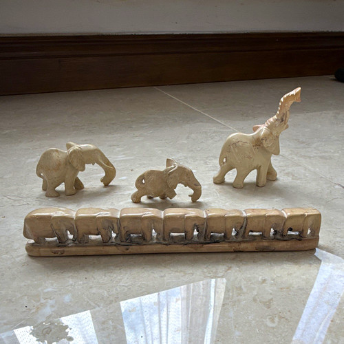 Stone elephant figurines - elephant,