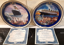 BRADFORD EXCHANGE TITANIC PLATES "READING AND WRITING ROOM" ~ "THE SMOKING ROOM"