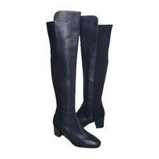 Stuart Weitzman 50/50 Gillian OTK high Boot  Black Leather stretch  Sz 9  NEW