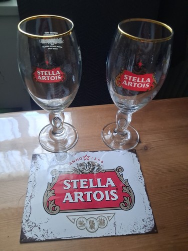 Stella artois glasses metal - stella,