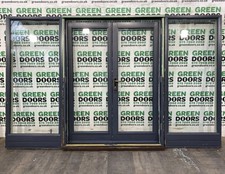 FRENCH DOORS WITH SIDELIGHTS WOODEN TIMBER LARGE WOOD EXTERNAL EXTERIOR GREY