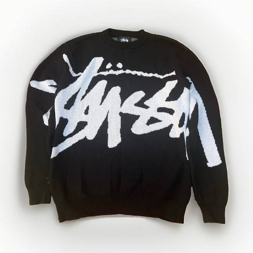 Stussy men black knit crew - men’s,