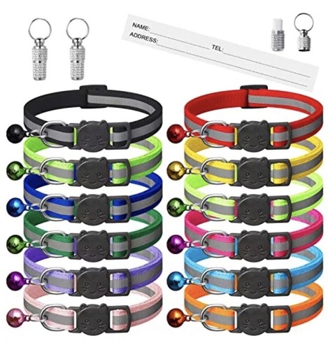 Cat collars x12 reflective - cat, x12,