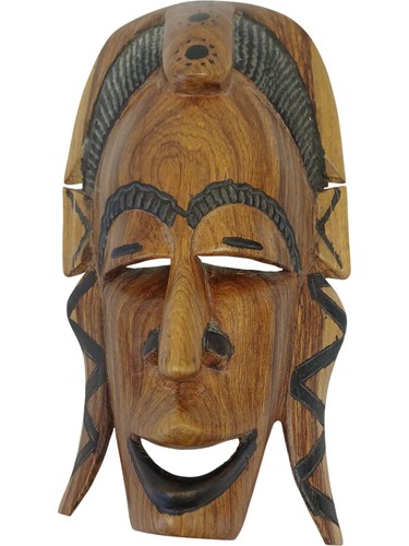 Handcrafted wooden tribal mask - handcrafted,