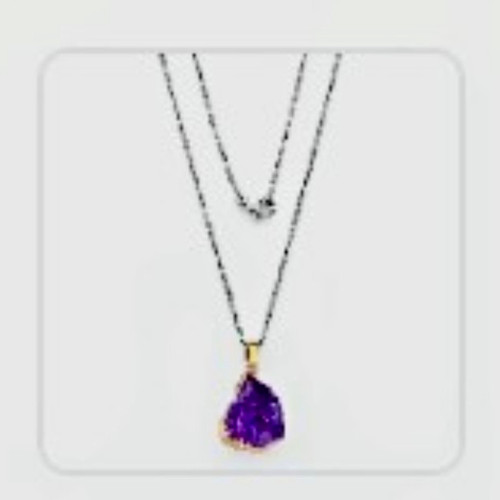 African amethyst pendant - african,