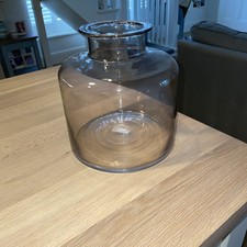 Neptune Smoke Glass Wide Vase