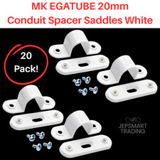 MK EGATUBE 20mm Conduit Spacer Bar Saddles 20PACK White ESB2 WHI - BRAND NEW #36