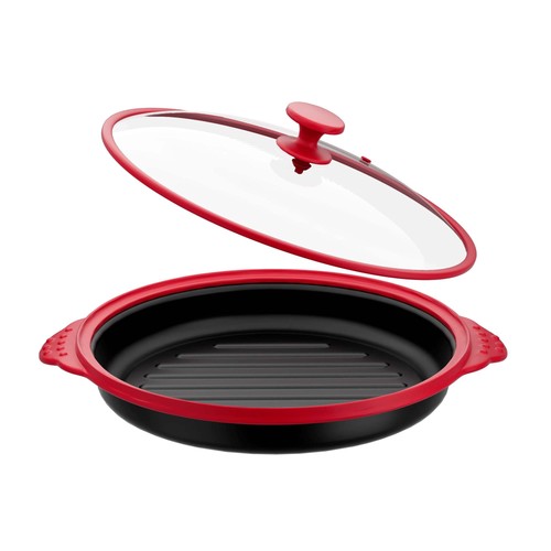 Microwave grill pan with glass - pan,