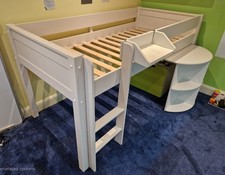 Stompa Classic Mid Sleeper Child's Cabin Bed with Pullout Desk