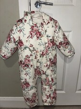 Baby Girl Pramsuit Snowsuit Floral 12-18 Months Next