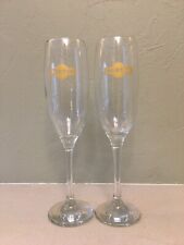 Martini Gold Prosecco Cava Champagne Flutes Pair Wedding Toast Elegant Glasses