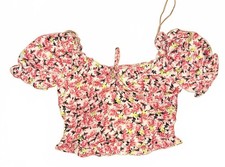 Zara Floral Puff Sleeve Crop