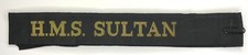 Vintage HMS Sultan Cap Tally