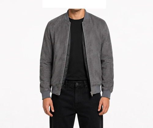 Men grey suede bomber - men’s,