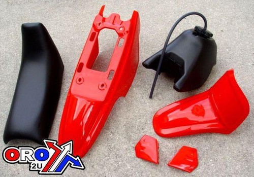 Seat red tank fender kit - seat,