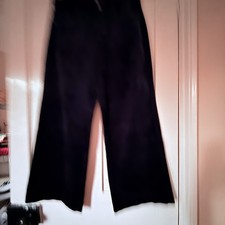 LADIES MARKS AND SPENCER NAVY CORDUROY TROUSERS SIZE 14 SHORT