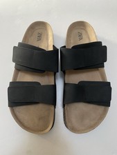 NEW ZARA BLACK SLIDER SANDALS EU 42