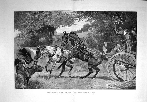 Original old antique print - original,