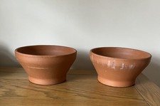 A pair of Italian Terracotta Bulb Bowls 22cms  Diameter 12 cms tall 
