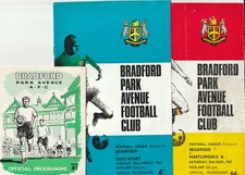 Bradford Park Avenue FC Home Programmes 1960 to 1973