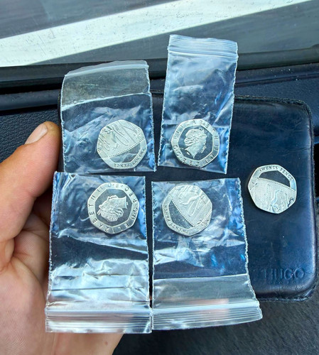 Twenty pence coins - twenty, (20p)