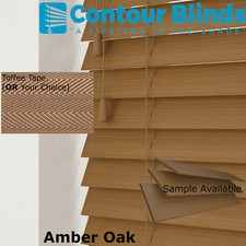 Grained Faux Wood Venetian Blinds 35mm/50mm Oak Cream White Light Grey Dark Grey