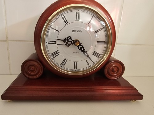 Vintage bulova clock wooden - vintage,