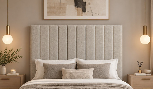 Bed headboard linen turin - in, linen/