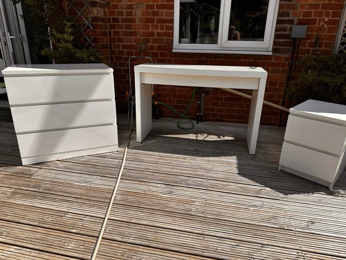 White ikea malm 3pc bedroom - white,