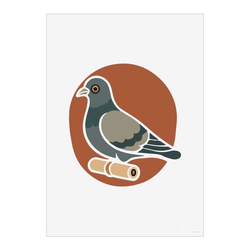 Carrier pigeon wall art - pigeon',