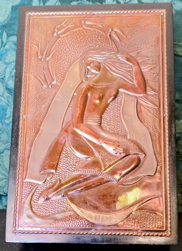 Russian bronze repousse lady - russian, repousse'd