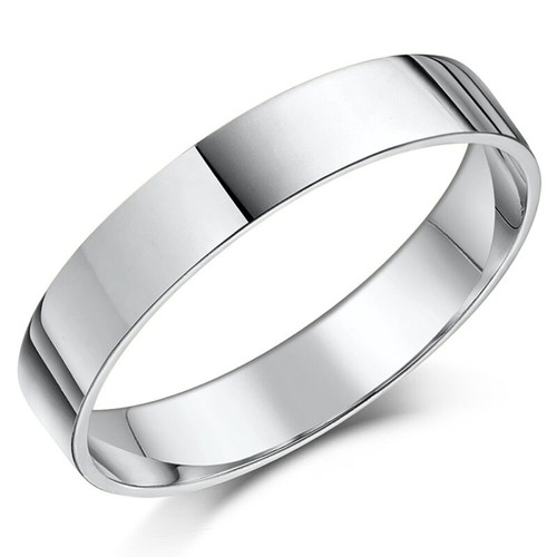 4mm platinum wedding ring flat - 4mm,