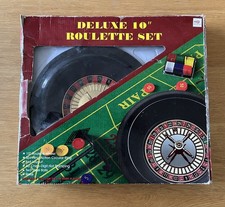 Deluxe 10" Roulette Set - Casino Game COMPLETE w. 2 balls, felt, 60 chips & rake