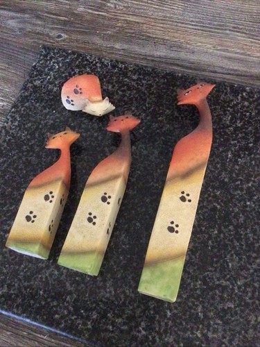 Vintage handmade pottery cats - vintage,