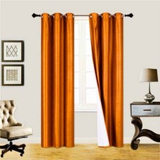 2 PANELS SOLID BLACKOUT THERMAL GROMMET FOAM LINED WINDOW CURTAIN DRAPE K92 