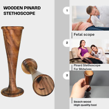 Wooden Pinard Stethoscope | Beech Wood | Midwife Fetal Heart Monitor Dark Finish