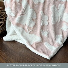 Pink Butterfly Sherpa Fleece