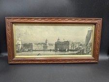 Royal Naval Hospital Greenwich - Antique Framed Print - 42cm x 20.5cm 2.5cm