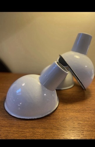 Angled cloche white enamel - cloche,