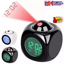 Digital LED Projection Alarm Clock Projector LED Voice Talking Time Temperature