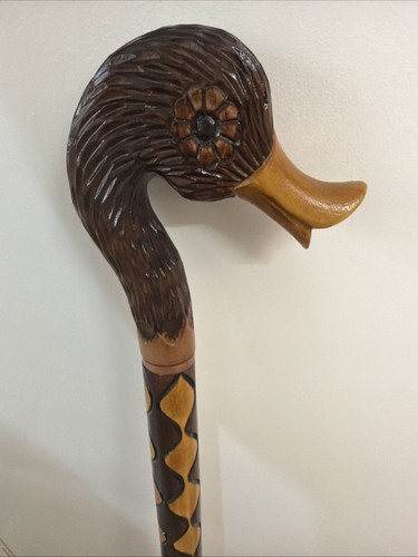 Hand carved walking stick - carved,